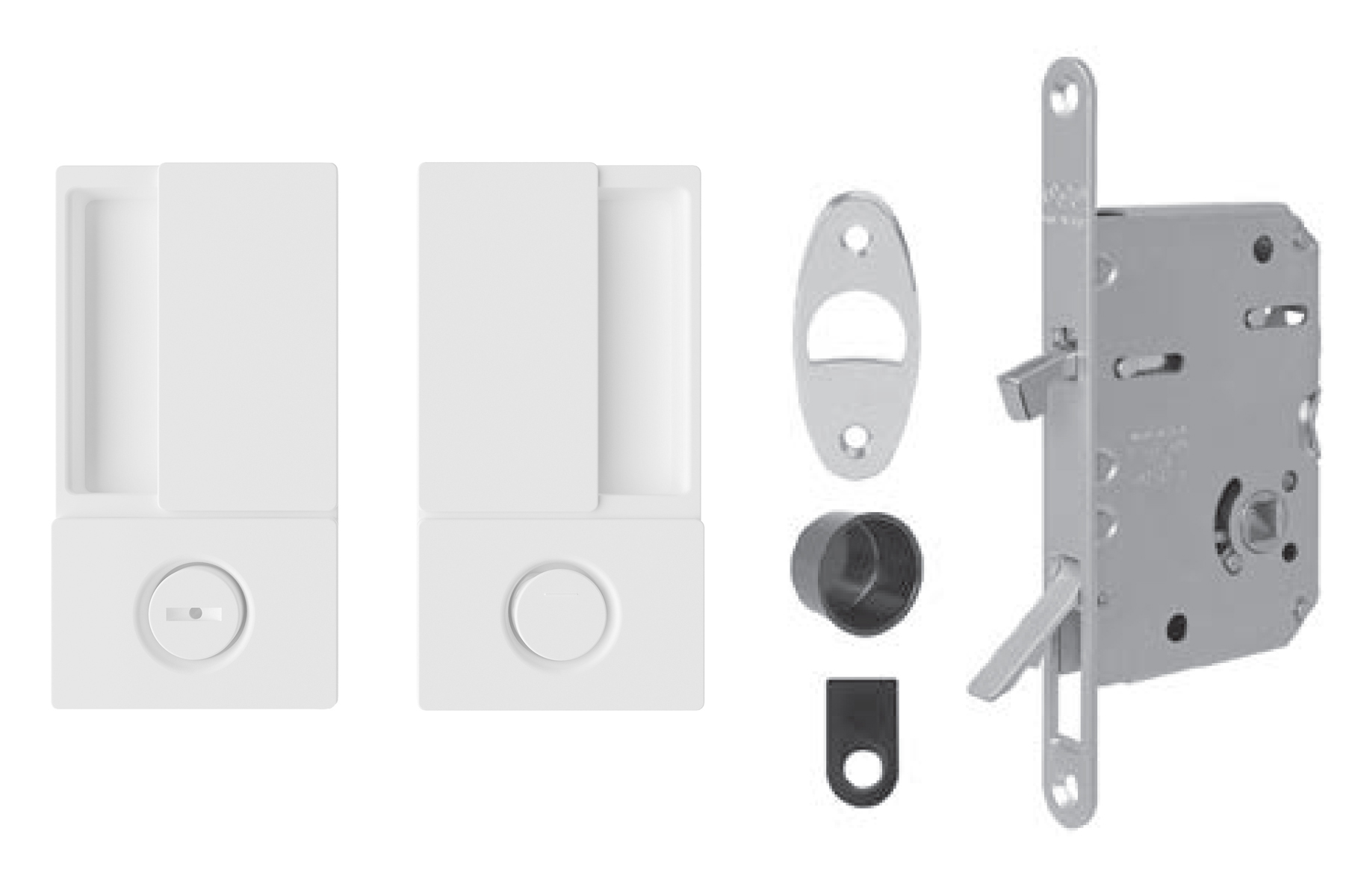 AGB - Set na posuvné dveře WAVE - HR WC WS - Bílá matná