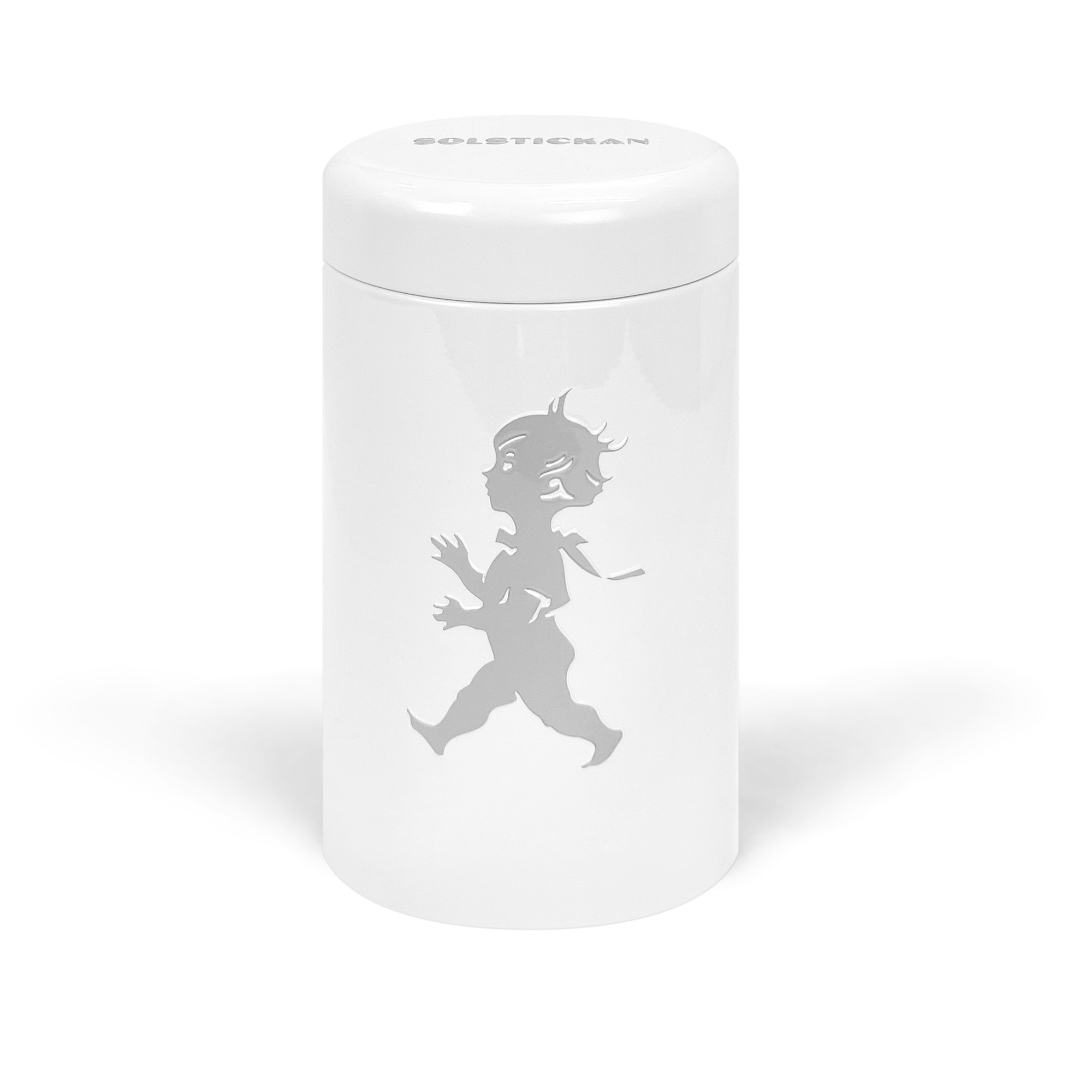 SN - DESIGNOVÉ ZÁPALKY V DÓZE Bílá lesklá / stříbrný lesklý emblém