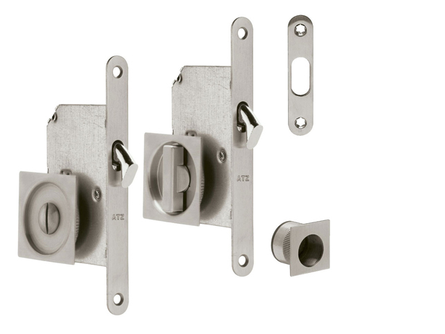 ATZ - Set na posuvné dveře hranatý 3911 WC BN - Broušená nerez