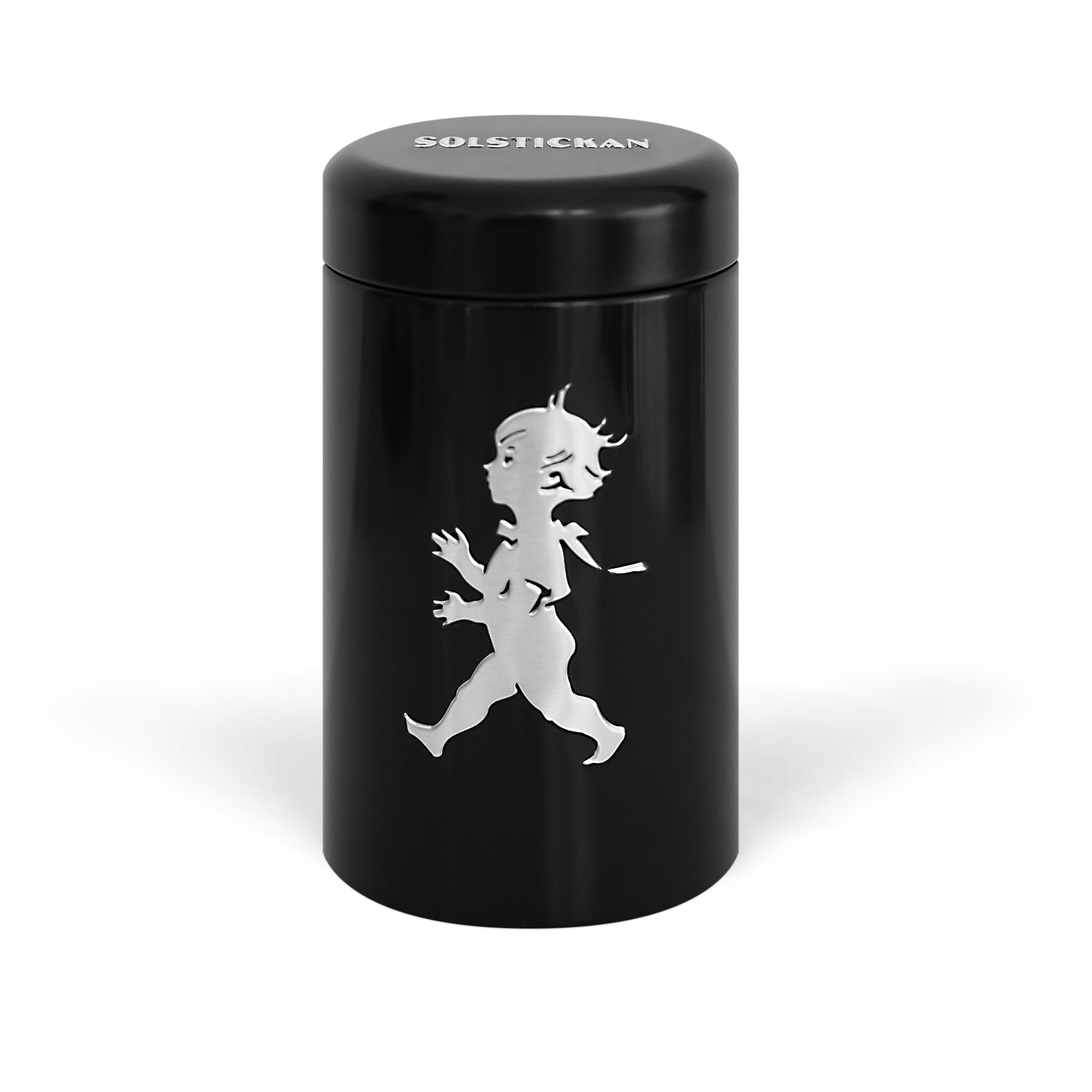 SN - DESIGNOVÉ ZÁPALKY V DÓZE Černá lesklá / stříbrný lesklý emblém