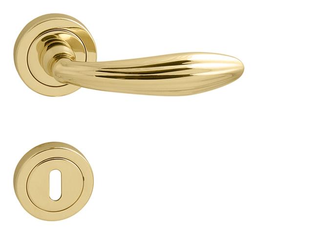 Klika na dveře TI - SOFIA - R 1917 OLV - Mosaz leštěná lakovaná (01)