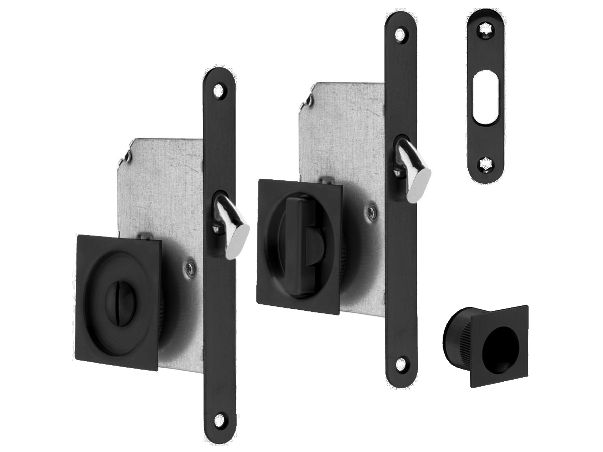 ATZ - Set na posuvné dveře hranatý 3911 WC BS - Černá matná