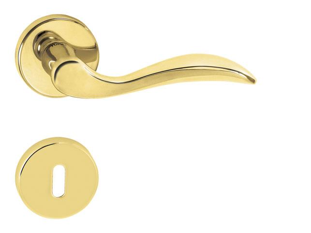 Klika na dveře TI - LEA - R 1948 OLV - Mosaz leštěná lakovaná (01)