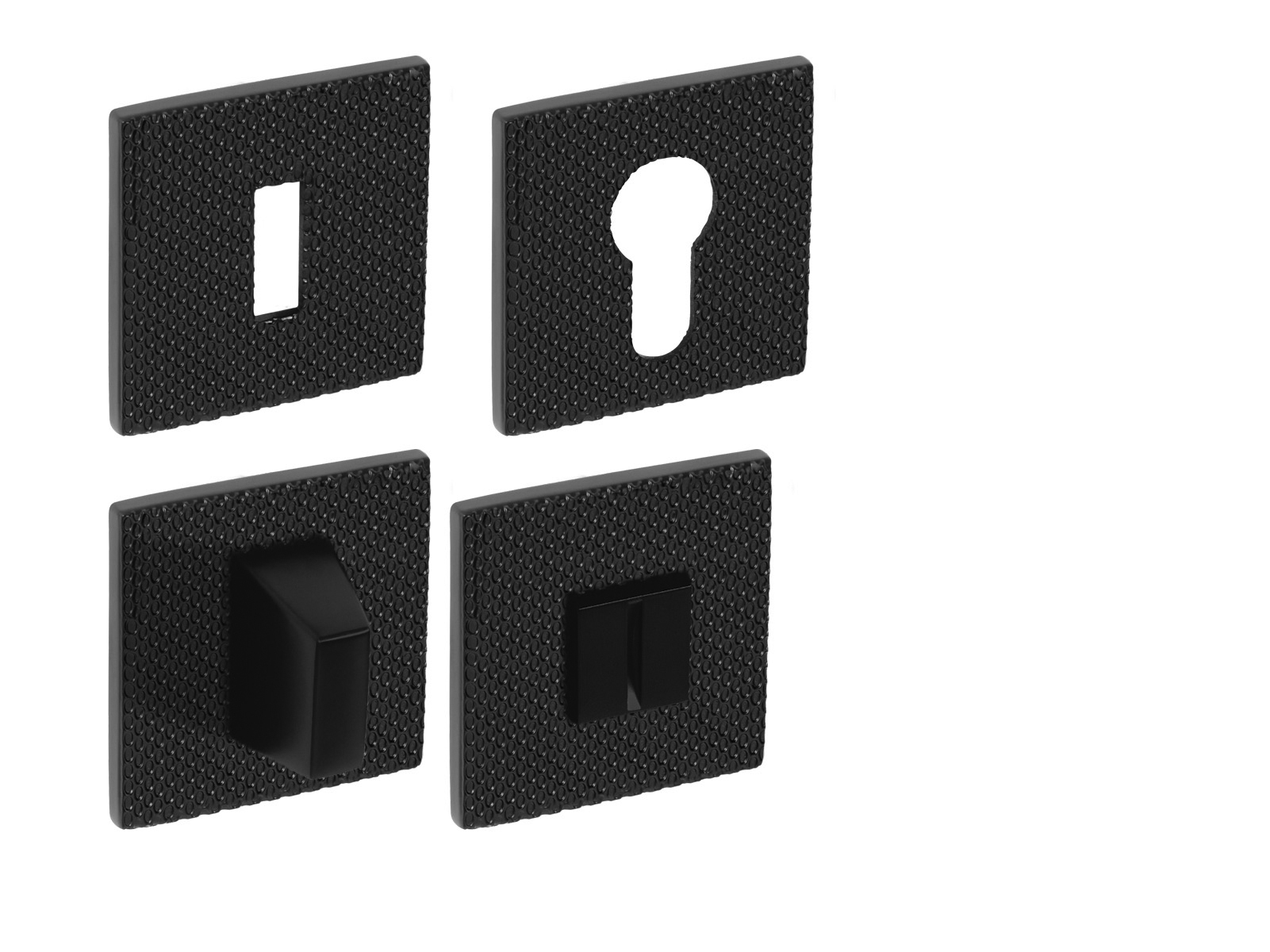 Rozeta ke klice TI - ROZETA - HR 5SQ T2 BS - Černá matná (153)