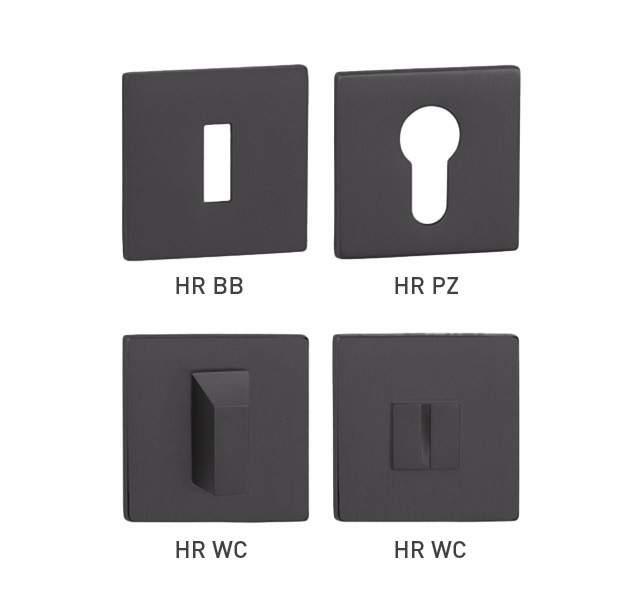 Rozeta ke klice TI - ROZETA - HR 5S BS PVD - Černá matná PVD (155)