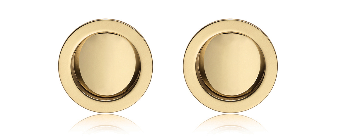 SAB - Set na posuvné dveře Hooky ZERO - R bez otvoru OLV - Mosaz leštěná lakovaná