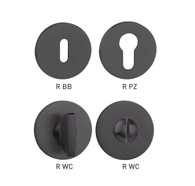 Rozeta ke klice TI - ROZETA - R 5S BS PVD - Černá matná PVD (155)