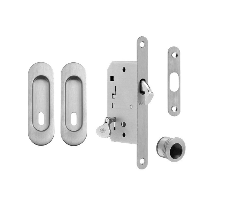 FT - Set na posuvné dveře oválný - BB / D BN - Broušená nerez