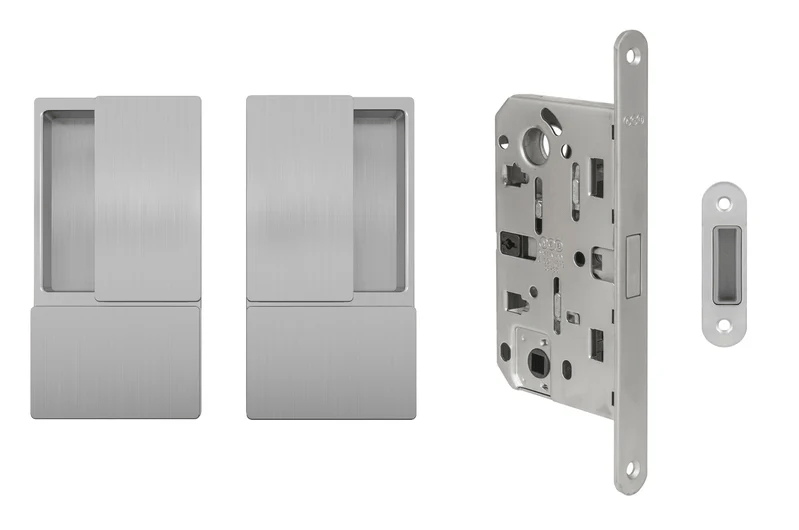 AGB - Set na otočné dveře WAVE - HR bez otvoru OCS - Chrom broušený