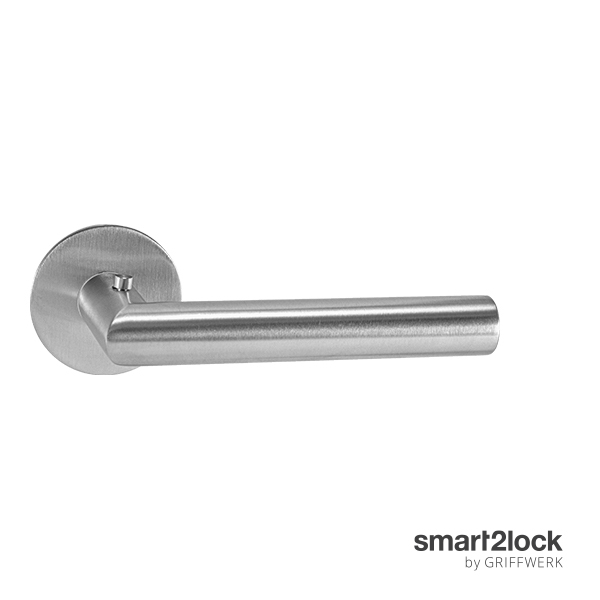 Klika na dveře GK - LUCIA PIATTA S - R - S2L s uzamykáním BN - Broušená nerez (71)