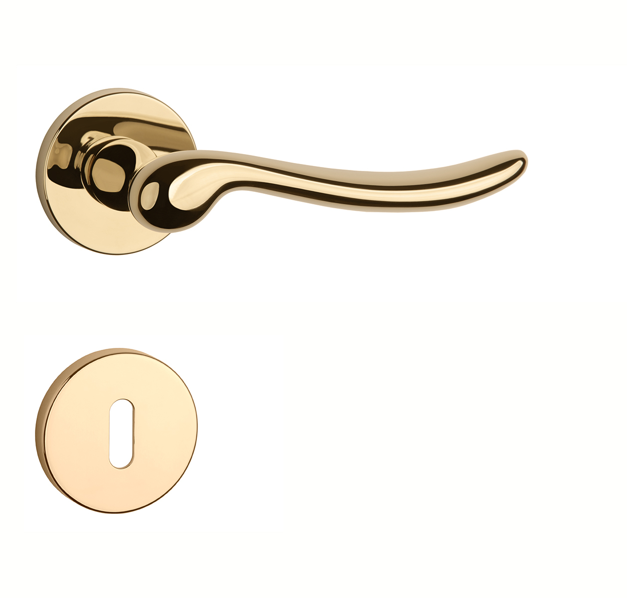 Klika na dveře AS - NERINA - R 7S OLV PVD - Mosaz leštěná lakovaná PVD