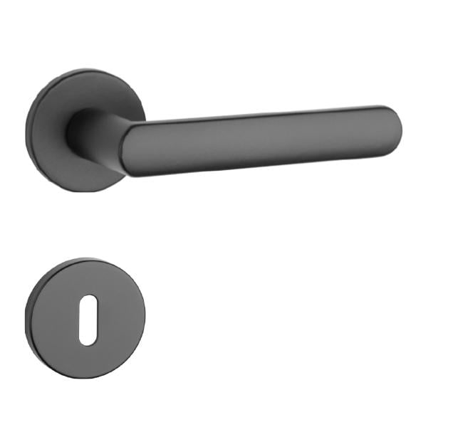 Klika na dveře AT - FRAGOLA - R 7S BS - Černá matná