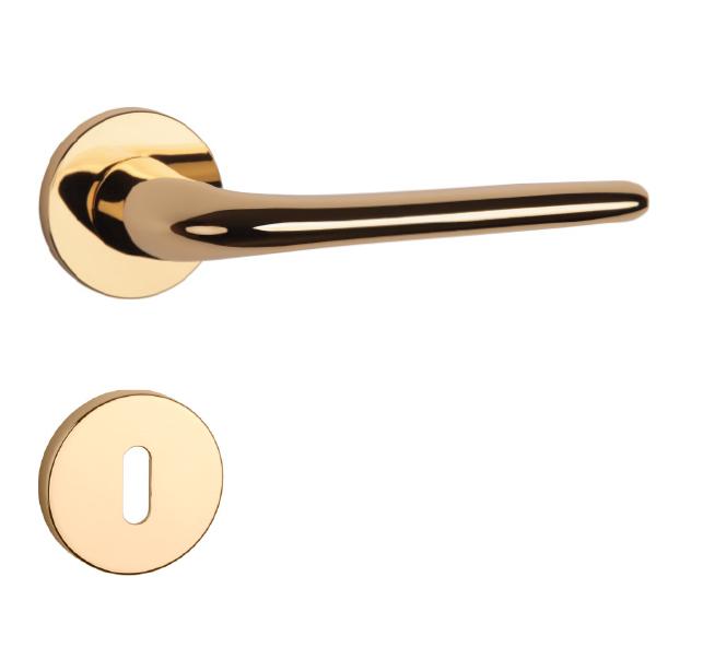 Klika na dveře AS - AZALIA - R 7S OLV - Mosaz leštěná lakovaná