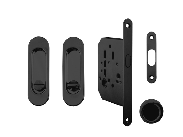 FT - Set na posuvné dveře oválný - WC BS - Černá matná