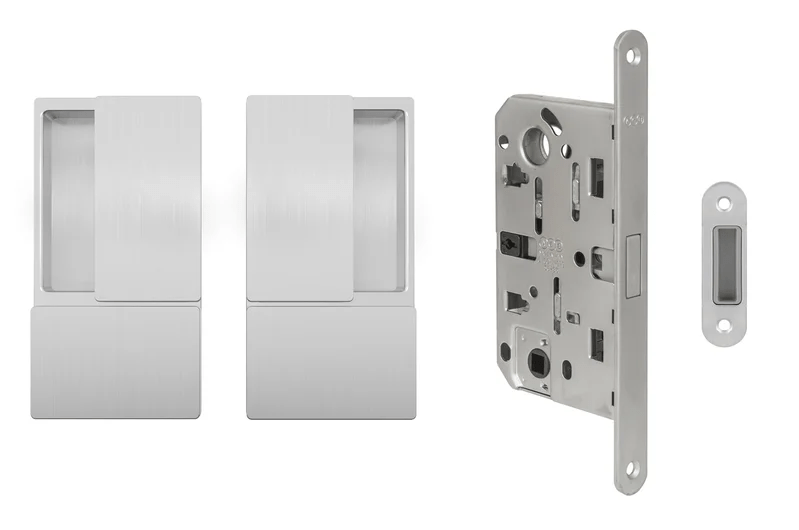 AGB - Set na otočné dveře WAVE - HR bez otvoru STM - Stříbrná matná