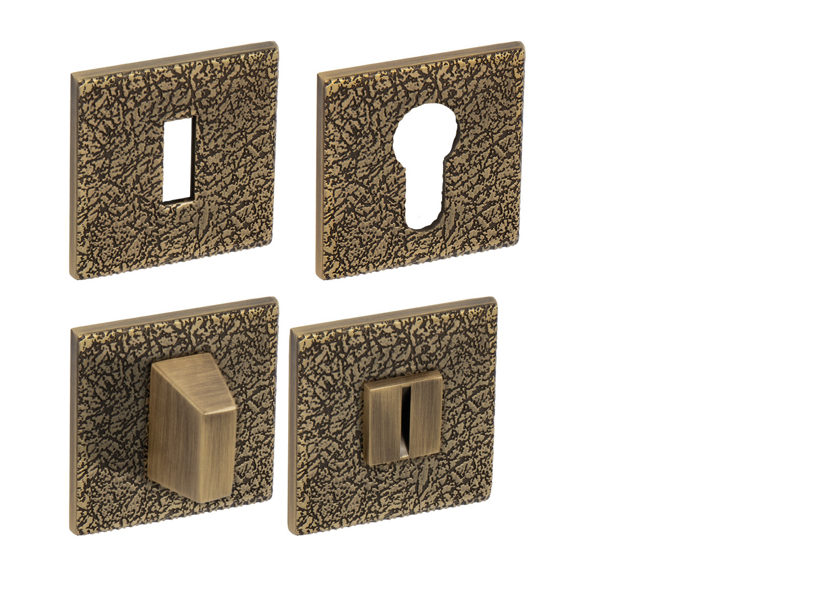 Rozeta ke klice TI - ROZETA - HR 5SQ T3 OGS - Bronz česaný matný (77)