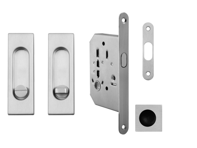 FT - Set na posuvné dveře hranatý - WC OCS - Chrom broušený