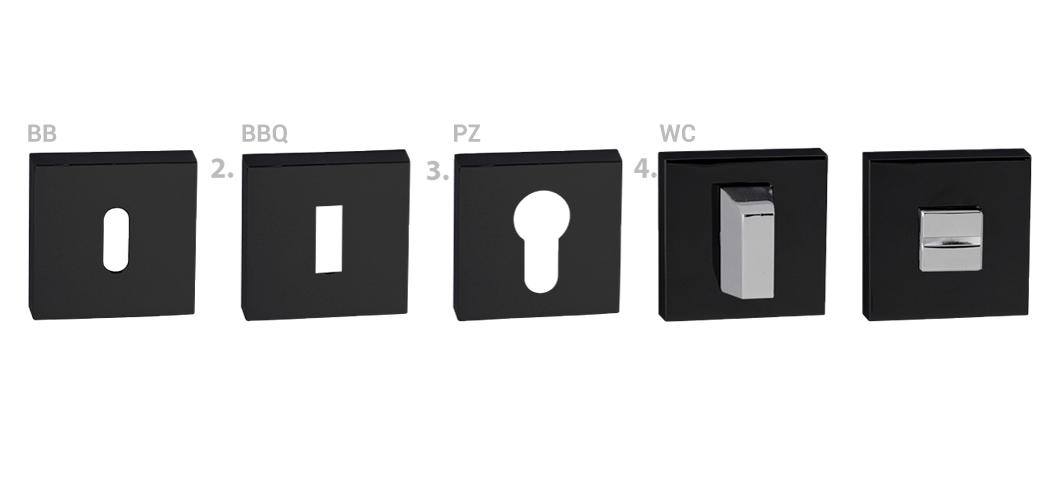 TI - ROZETA - HR BOC/OC - Černý chrom lesklý / chrom lesklý