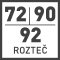 Rozteč - vzdálenost mezi osou kliky a osou klíče 72, 90, 92 mm (je standardem pro tloušťku dveří od 45 mm do 85 mm)