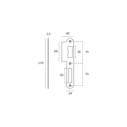 JNF - Zámek na dveře WC 78 IN.20.976.60 BN - Broušená nerez