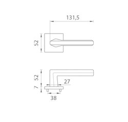 Klika na dveře AS - JASMINA - HR 7S OCS - Chrom broušený