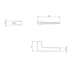 Klika na dveře VM - LIEVE OCS - Chrom broušený (14)
