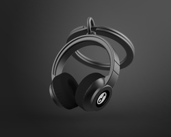 MTM074-02 MTM - KLÍČENKA - Sluchátka černá