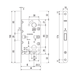 AGB - Set na otočné dveře WAVE - HR bez otvoru BS - Černá matná