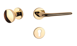 Klika na dveře AS - AZALIA - R 7S OLV - Mosaz leštěná lakovaná