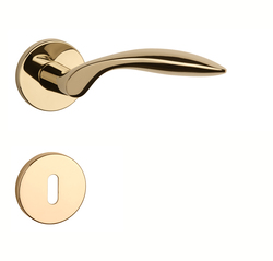 Klika na dveře AS - GERBERA - R 7S OLV PVD - Mosaz leštěná lakovaná PVD