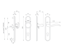 Zpevněné kování MI - LYON/JULIA - SO OGS - Bronz česaný matný