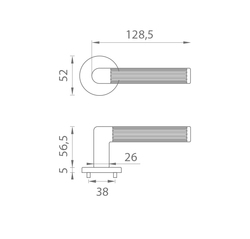 Klika na dveře AS - LOBELIA - R 5S OLV - Mosaz leštěná lakovaná