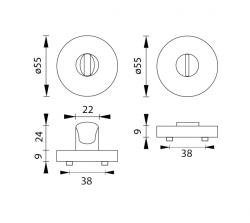 MP - ROZETA - R BS - Černá matná