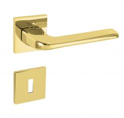 Klika na dveře TI - DARA - HR 4007Q 5S OLV - Mosaz leštěná lakovaná (01)