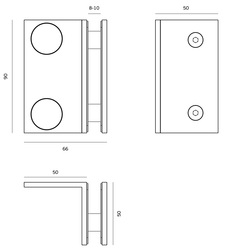 JNF - Držák na sklo IN.05.305 BN - Broušená nerez