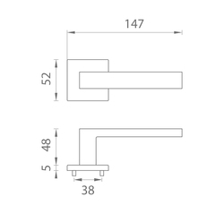 Klika na dveře AS - TILIA - HR 5S ANT.L PVD - Antracit lesklý PVD