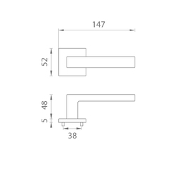 Klika na dveře AS - TILIA - HR 5S ANT.M PVD - Antracit matný PVD
