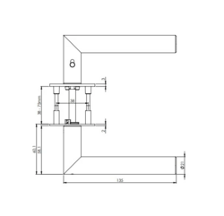 klika na dveře GK - LUCIA PIATTA S - R - S2L s uzamykáním Grafit černá (78)