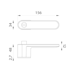 Klika na dveře ASG - GUAVA - RT s uzamykáním T - Titan
