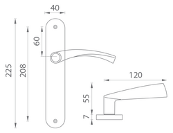 Klika na dveře BA - TORNADO - S F1 - Stříbrný elox