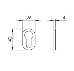 Rozeta ke klice VM - ROZETA - 4UOR WS - Bílá matná (49)