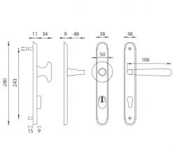 Zpevněné kování NI - ALT WIEN PLUS OC - Chrom lesklý