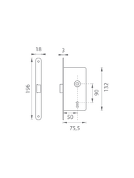 AGB - Zámek na dveře MEDIANA EVOLUTION - BB ONL - Nikl lesklý