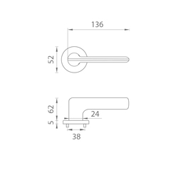Klika na dveře AS - VIOLA - R 5S T - Titan
