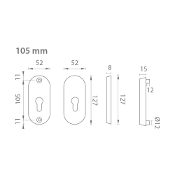 AXA - ROZETA BETA2 F1 - Přírodní elox