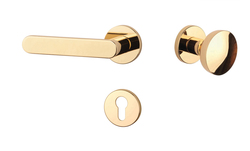 Klika na dveře AS - ALORA - R 7S OLV - Mosaz leštěná lakovaná