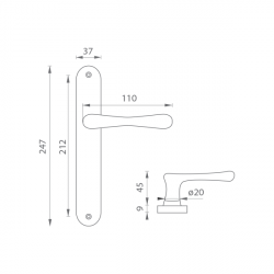 Klika na dveře MP - ELEGANT NP - Nikl perla