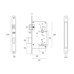 JNF - ZÁMEK WC 78 IN.20.986.R BN - Broušená nerez