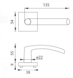 Klika na dveře MP - ESSO - HR BS - Černá matná