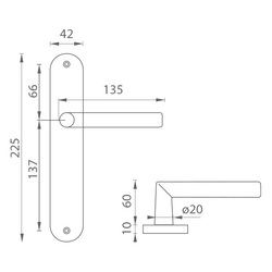 Klika na dveře MP - FAVORIT - SO BS - Černá matná